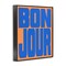 Stupell Industries Bonjour Blue & Orange Framed Giclee Design by House of Lulu